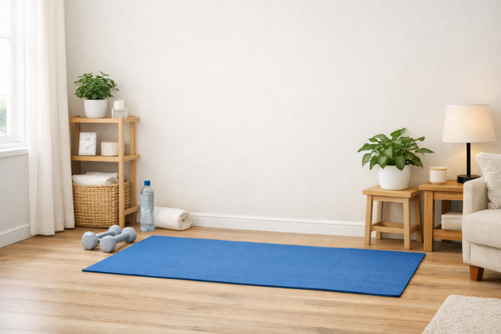 Home exercising in a small space